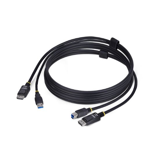 Image de StarTech.com Câble KVM DisplayPort de 1,8m et USB 5Gbps, 4K 60Hz, Câble Combo DP 1.2 et USB pour Commutateurs/Switchs KVM (DU1226-KVM-CABLE)