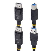 Image de StarTech.com Câble KVM DisplayPort de 1,8m et USB 5Gbps, 4K 60Hz, Câble Combo DP 1.2 et USB pour Commutateurs/Switchs KVM (DU1226-KVM-CABLE)