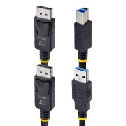 Image de StarTech.com Câble KVM DisplayPort de 3m et USB 5Gbps, 4K 60Hz, Câble Combo DP 1.2 et USB pour Commutateurs/Switchs KVM (DU12210-KVM-CABLE)