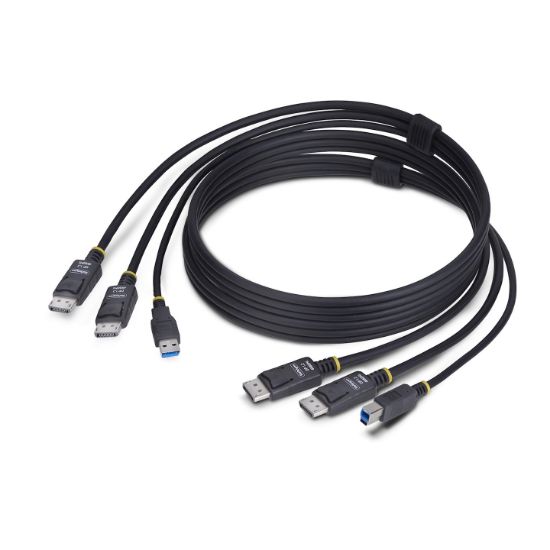 Image de StarTech.com Câble KVM Double DisplayPort de 1,8m et USB 5Gbps, 4K 60Hz, Câble Combo DP 1.2 et USB pour Commutateurs/Switchs KVM à Deux Moniteurs (DDU1226-KVM-CABLE)