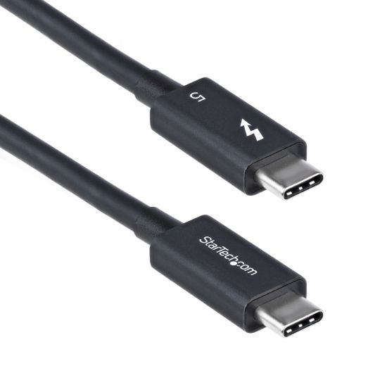 Image de StarTech.com Câble Thunderbolt 5 de 50cm, 80Gbps/Jusqu'à 120Gbps, 240W PD, 8K 60Hz, Câble Thunderbolt Certifié, Compatible avec Thunderbolt 4/USB4/USB-C (TBLT5MM50CM240W)