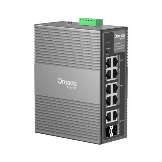 Image de TP-Link Omada commutateur réseau Géré Gigabit Ethernet (10/100/1000) Connexion Ethernet, supportant l'alimentation via ce port (PoE) DIN rail Gris (IES210GPP)