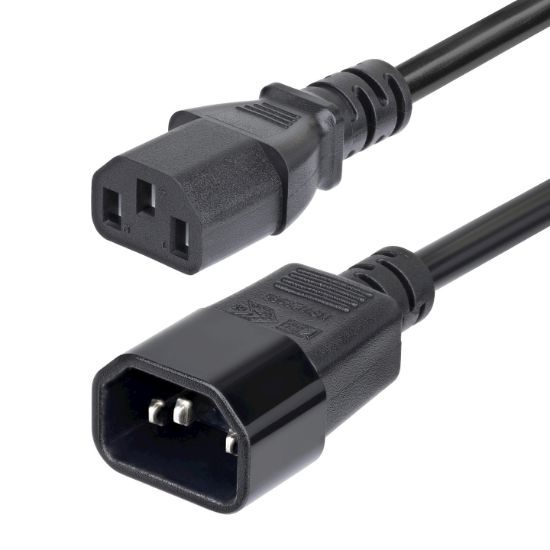 Image de StarTech.com Cordon de Rallonge Électrique de 4,5m, Cordon d'Alimentation PDU C14 à C13, 15A 250V, 14AWG, Câble d'Alimentation AC pour PDU/Alimentation, Certifié KEMA-KE ... (PXTC13C141415FEU)