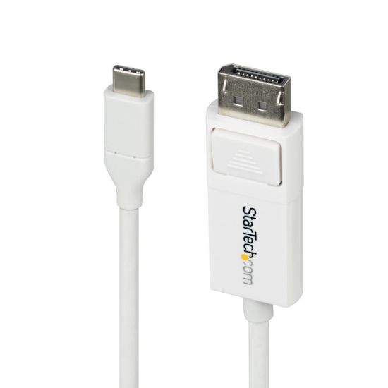 Image de StarTech.com Câble USB-C vers DisplayPort 1.2 de 2m 4K 60Hz, Câble Adaptateur Bidirectionnel DP vers USB-C / USB-C vers DP Réversible, Compatible Thunderbolt, Blanc (CDP2DP2MBW)