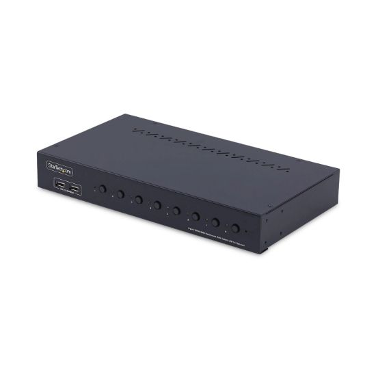 Image de StarTech.com Commutateur KVM HDMI 8 Ports avec Kit de Montage en Rack 1U, HDMI 2.0 4K 60Hz, Commutation par Bouton-Poussoir, Switch 8 Ports, Hub USB 4 Ports, Indépenda ... (R8AH202-KVM-SWITCH)