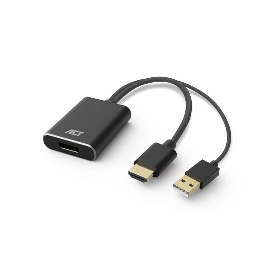 Image de ACT câble vidéo et adaptateur 0,24 m HDMI + USB DisplayPort Noir (AC7536)