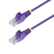 Image de StarTech.com Câble Ethernet CAT6 Violet Fin de 1,5m, Sans Accroc, 100W PoE, UTP, LSZH, Fil de Cuivre Pur 28AWG, Cordon Patch Réseau RJ45 avec Serre-Câble, Contrôlé Fluke (N6PAT150CMPLS)