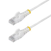 Image de StarTech.com Câble Ethernet CAT6 Blanc Fin de 2m, Sans Accroc, 100W PoE, UTP, LSZH, Fil de Cuivre Pur 28AWG, Cordon Patch Réseau RJ45 avec Serre-Câble, Contrôlé Fluke (N6PAT200CMWHS)