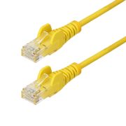 Image de StarTech.com Câble Ethernet CAT6 Jaune Fin de 2m, Sans Accroc, 100W PoE, UTP, LSZH, Fil de Cuivre Pur 28AWG, Cordon Patch Réseau RJ45 avec Serre-Câble, Contrôlé Fluke (N6PAT200CMYLS)