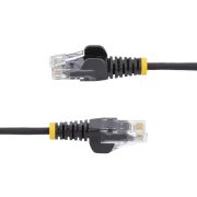 Image de StarTech.com Câble Ethernet CAT6 Noir Fin de 5m, Sans Accroc, 100W PoE, UTP, LSZH, Fil de Cuivre Pur 28AWG, Cordon Patch Réseau RJ45 avec Serre-Câble, Contrôlé Fluke (N6PAT5MBKS)