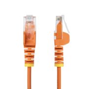 Image de StarTech.com Câble Ethernet CAT6 Orange Fin de 5m, Sans Accroc, 100W PoE, UTP, LSZH, Fil de Cuivre Pur 28AWG, Cordon Patch Réseau RJ45 avec Serre-Câble, Contrôlé Fluke (N6PAT5MORS)