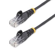 Image de StarTech.com Câble Ethernet CAT6 Noir Fin de 7m, Sans Accroc, 100W PoE, UTP, LSZH, Fil de Cuivre Pur 28AWG, Cordon Patch Réseau RJ45 avec Serre-Câble, Contrôlé Fluke (N6PAT7MBKS)