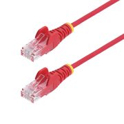 Image de StarTech.com Câble Ethernet CAT6 Rouge Fin de 10m, Sans Accroc, 100W PoE, UTP, LSZH, Fil de Cuivre Pur 28AWG, Cordon Patch Réseau RJ45 avec Serre-Câble, Contrôlé Fluke (N6PAT10MRDS)