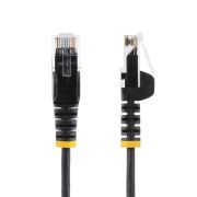 Image de StarTech.com Câble Ethernet CAT6 Noir Fin de 15m, Sans Accroc, 100W PoE, UTP, LSZH, Fil de Cuivre Pur 28AWG, Cordon Patch Réseau RJ45 avec Serre-Câble, Contrôlé Fluke (N6PAT15MBKS)