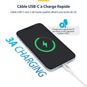 Image de StarTech.com Câble de Charge USB-C de 2m, Charge et Synchronisation, 60W (3A) PD, Câble de Charge USB 2.0 pour Ordinateur Portable - Cordon de Charge USB C Blanc (USB2CC2MNCWHE)