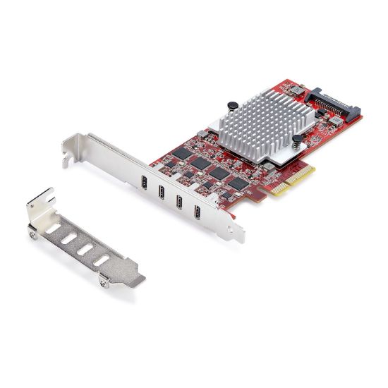 Image de StarTech.com Carte PCIe USB-C 4 Ports, USB 3.2 10 Gbit/s, Carte d'Extension PCI Express USB-C, 4 Contrôleurs USB Indépendants, Carte PCIe USB Type-C, Windows/Linux/macOS, ... (P10Q4C-USB-CARD)