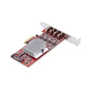 Image de StarTech.com Carte PCIe USB-C 4 Ports, USB 3.2 10 Gbit/s, Carte d'Extension PCI Express USB-C, 4 Contrôleurs USB Indépendants, Carte PCIe USB Type-C, Windows/Linux/macOS, ... (P10Q4C-USB-CARD)