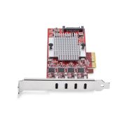 Image de StarTech.com Carte PCIe USB-C 4 Ports, USB 3.2 10 Gbit/s, Carte d'Extension PCI Express USB-C, 4 Contrôleurs USB Indépendants, Carte PCIe USB Type-C, Windows/Linux/macOS, ... (P10Q4C-USB-CARD)