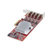 Image de StarTech.com Carte PCIe USB-C 4 Ports, USB 3.2 10 Gbit/s, Carte d'Extension PCI Express USB-C, 4 Contrôleurs USB Indépendants, Carte PCIe USB Type-C, Windows/Linux/mac ... (P10Q4C-USB-CARD-LP)