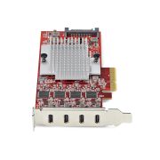Image de StarTech.com Carte PCIe USB-C 4 Ports, USB 3.2 10 Gbit/s, Carte d'Extension PCI Express USB-C, 4 Contrôleurs USB Indépendants, Carte PCIe USB Type-C, Windows/Linux/mac ... (P10Q4C-USB-CARD-LP)