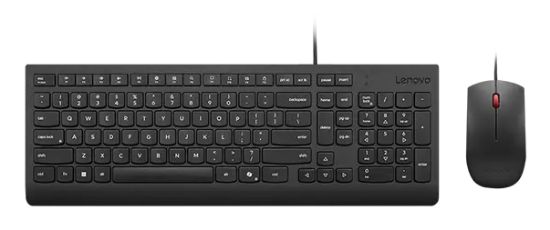 Image de Lenovo clavier Souris incluse maison/bureau USB Belge, Français Noir (4X31R64403)