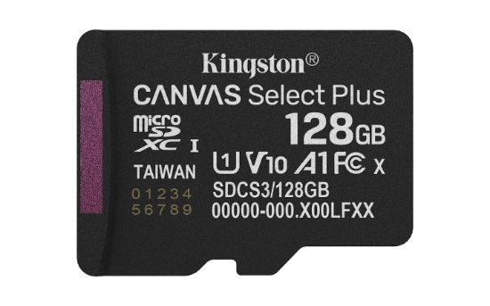 Image de Kingston Technology 128GB micSDXC Canvas Select Plus Gen3 150R A1 (Adaptateur SD non inclus) (SDCS3/128GBSP)