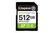 Image de Kingston Technology 512 Go SDXC Canvas Select Plus Gen3 150 Mo/s C10 UHS-I U3 V30 (SDS3/512GB)