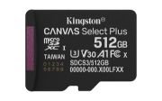 Image de Kingston Technology 512GB microSDXC Canvas Select Plus Gen3 150MB/s A1 (Adaptateur SD inclus) (SDCS3/512GB)
