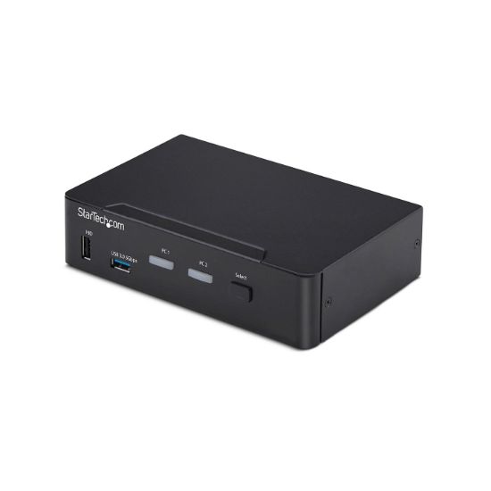 Image de StarTech.com Switch KVM DisplayPort 2 Ports, 4K 60 Hz, DP 1.2, Gestion EDID, Hub USB 3.0 2 Ports, 4 Ports USB HID, Conforme TAA (P2AD122-KVM-SWITCH)
