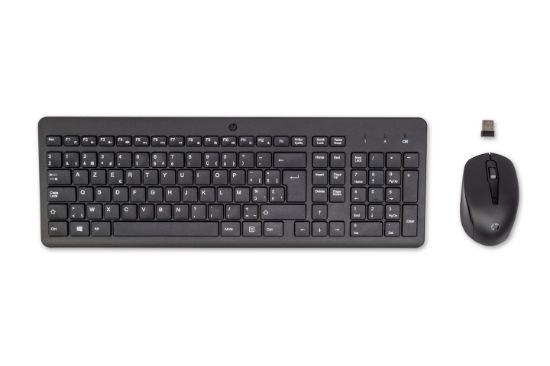 Image de HP 330 Wireless Mouse and Keyboard Combination clavier Souris incluse Universel RF sans fil AZERTY Belge Noir (2V9E6AA#AC0)