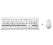 Image de HP 230 Wireless Mouse and Keyboard Combo clavier Souris incluse RF sans fil AZERTY Belge Blanc (3L1F0AA#AC0)