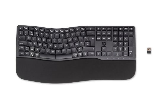 Image de HP 680 Comfort Dual-Mode Keyboard clavier Maison RF sans fil + Bluetooth AZERTY Belge Noir (8T6L8AA#AC0)