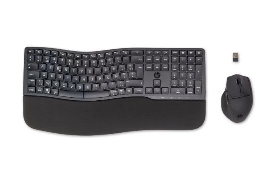 Image de HP 680 Comfort Dual-Mode Keyboard and Mouse Combo clavier Souris incluse Maison RF sans fil + Bluetooth AZERTY Belge Noir (8T6L6AA#AC0)