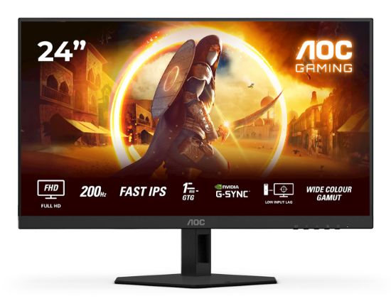 Image de AOC G4 écran plat de PC 60,5 cm (23.8") 1920 x 1080 pixels Full HD LED Noir, Rouge (24G4HRE)