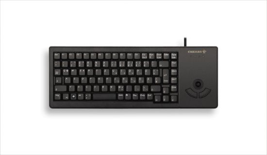 Image de CHERRY XS G84-5400 TRACKBALL KEYBOARD Clavier filaire miniature, trackball, USB, noir, AZERTY - FR (G84-5400LUMFR-2)