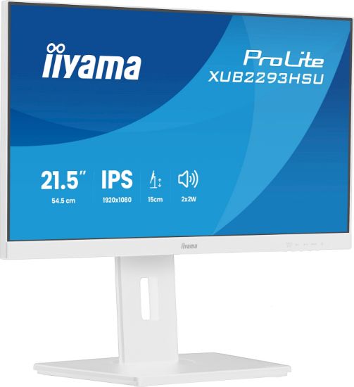 Image de iiyama ProLite écran plat de PC 54,6 cm (21.5") 1920 x 1080 pixels Full HD LED Blanc (XUB2293HSU-W7)