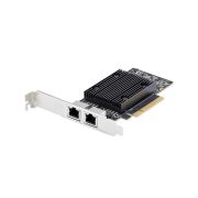 Image de StarTech.com Carte Réseau PCIe 10 Gb Ethernet à 2 Ports, Carte d'Interface Réseau 10 GbE, Chipset Broadcom BCM57416, Double RJ45 10GBase-T/Gigabit, Carte NIC, TAA (PR210B-NETWORK-CARD)