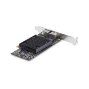 Image de StarTech.com Carte Réseau PCIe 10 Gb Ethernet à 2 Ports, Carte d'Interface Réseau 10 GbE, Chipset Broadcom BCM57416, Double RJ45 10GBase-T/Gigabit, Carte NIC, TAA (PR210B-NETWORK-CARD)