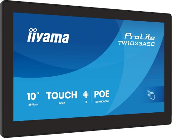 Image de iiyama Écran d'affichage dynamique En forme de kiosk 25,6 cm (10.1") Wifi 385 cd/m² HD Noir Écran tactile Intégré dans le processeur Android 24/7 (TW1023ASC-B3P)