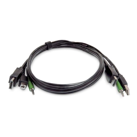 Image de StarTech.com Câble KVM DisplayPort de 1,8 m, USB 2.0, Audio 3,5 mm, Câble Combiné Universellement Compatible pour Switch KVM, Conforme TAA (SKDPMMKVM06-TAA)