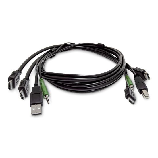 Image de StarTech.com Câble KVM Double HDMI de 1,8 m, USB 2.0, Audio 3,5 mm, Câble Combiné Universellement Compatible pour Switch KVM, Conforme TAA (SK2HDMMKVM06-TAA)