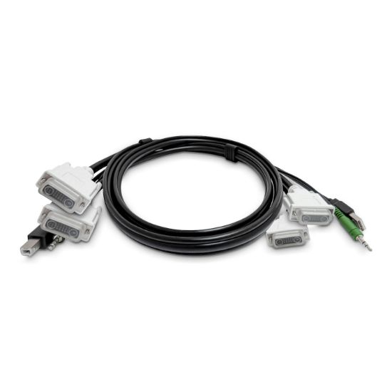 Image de StarTech.com Câble KVM Double DVI de 1,8m, USB 2.0, Audio 3,5 mm, Câble Combiné Universellement Compatible pour Switch KVM, Conforme TAA (SK2DVMMKVM06-TAA)