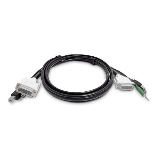 Image de StarTech.com Câble KVM DVI de 1,8m, USB 2.0, Audio 3,5mm, Câble Combiné Universellement Compatible pour Switchs KVM, Conforme TAA (SKDVMMKVM06-TAA)