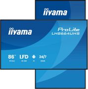 Image de iiyama Écran d'affichage dynamique Écran plat de signalisation numérique 2,17 m (85.6") Wifi 450 cd/m² 4K Ultra HD Noir Intégré dans le processeur Android 24/7 (LH8664UHS-B3AG)