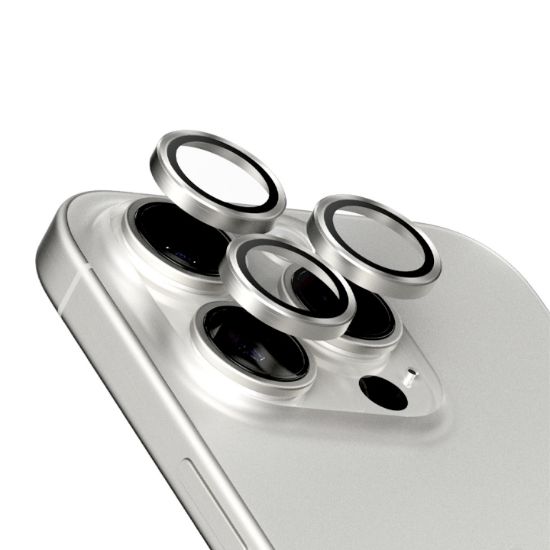 Image de PanzerGlass ® Hoops® Titanium Camera Lens Protector White iPhone 15 Pro | 15 Pro Max Protection d'écran transparent Apple 1 pièce(s) (1197)