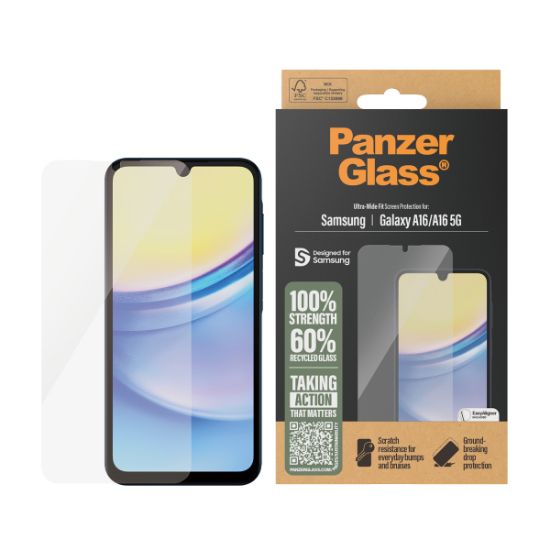 Image de PanzerGlass ® Screen Protector Samsung Galaxy A16 | A16 5G | Ultra-Wide Fit w. EasyAligner Protection d'écran transparent 1 pièce(s) (3807)
