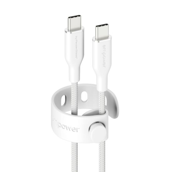 Image de PanzerGlass empower™ by ® Racing 60W USB-C to USB-C Cable | USB 2.0 | 1.2M | Silver White câble USB Blanc (EM52178)