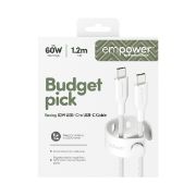 Image de PanzerGlass empower™ by ® Racing 60W USB-C to USB-C Cable | USB 2.0 | 1.2M | Silver White câble USB Blanc (EM52178)