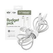 Image de PanzerGlass empower™ by ® Racing 60W USB-C to USB-C Cable | USB 2.0 | 1.2M | Silver White câble USB Blanc (EM52178)