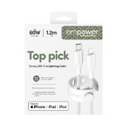 Image de PanzerGlass empower™ by ® Racing 60W USB-C to Lightning Cable | USB 2.0 | 1.2M | Silver White câble USB Blanc (EM41725)